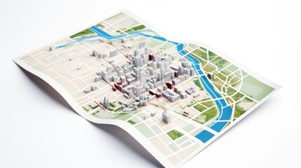 Naklejka premium Detailed paper model of an urban landscape.