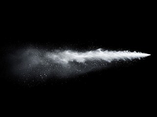 Powerful water spray isolated on black background