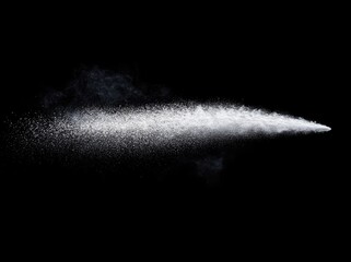 White powder burst, isolated on black. Ideal for design.