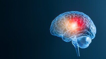 Obraz premium Human Brain Anatomy Neurological Scan Brain Injury Medical Illustration Healthcare Con