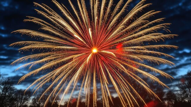 A vibrant firework display illuminating the night sky with radiant colors.