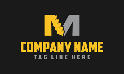 initial letter M drill logo