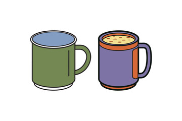 Coffee mug icon isolated flat vector illustration on white background