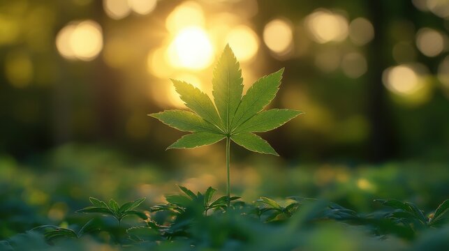 A vibrant green leaf illuminated by sunlight, symbolizing nature and growth.