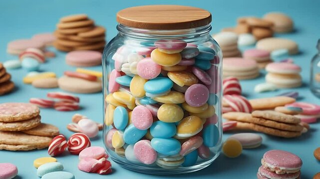 top food cookies party frame delicious candy border celebration cookie sweet optimistic trendy art lollipop colourful birthday olated snack 4k design video bonbon store colours pink  