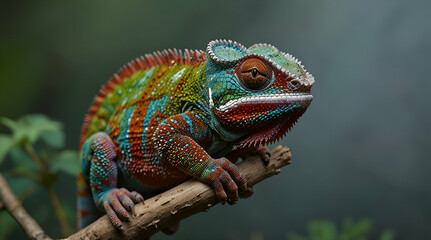 iguana on a branch. Genrative.ai