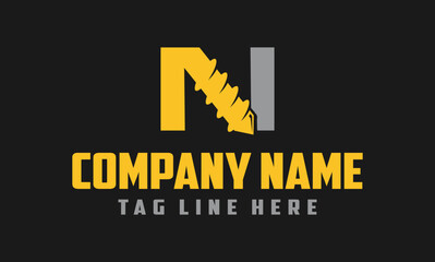 Fototapeta premium initial letter N drill logo