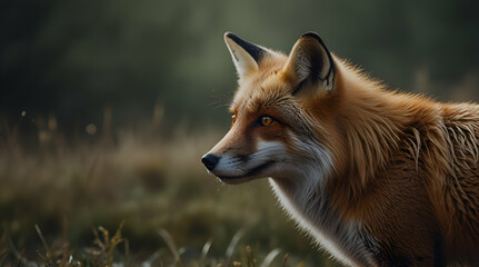 Fototapeta premium red fox portrait. Genrative.ai
