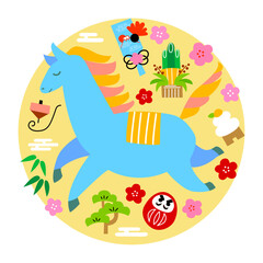 Obraz premium かわいいウマのイラスト素材