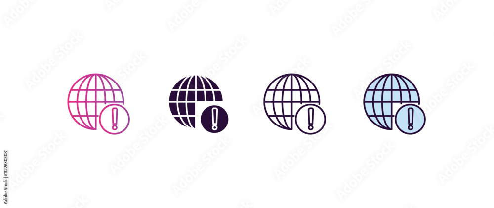 Poster connection error gradient, line, filled, colored icon. editable vector from internet security concep