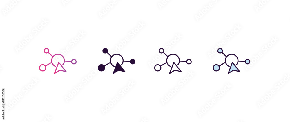 Poster interactive gradient, line, filled, colored icon. editable vector from internet security concept. fo