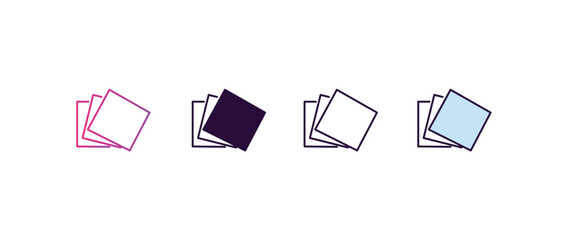 napkins gradient, line, filled, colored icon. editable vector from hotel concept. four different style napkins icon isolated on white background
