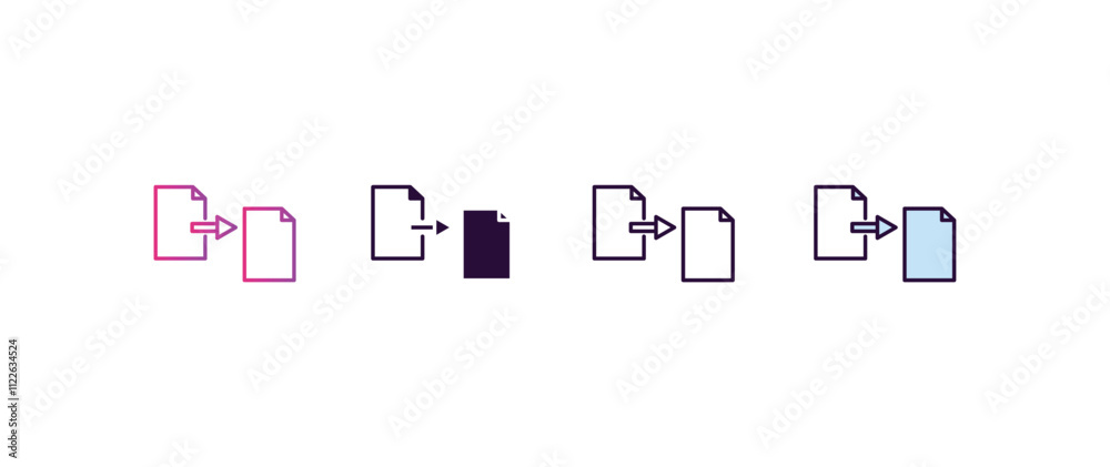 Poster file transfer gradient, line, filled, colored icon. editable vector from ai and tech concept. four d