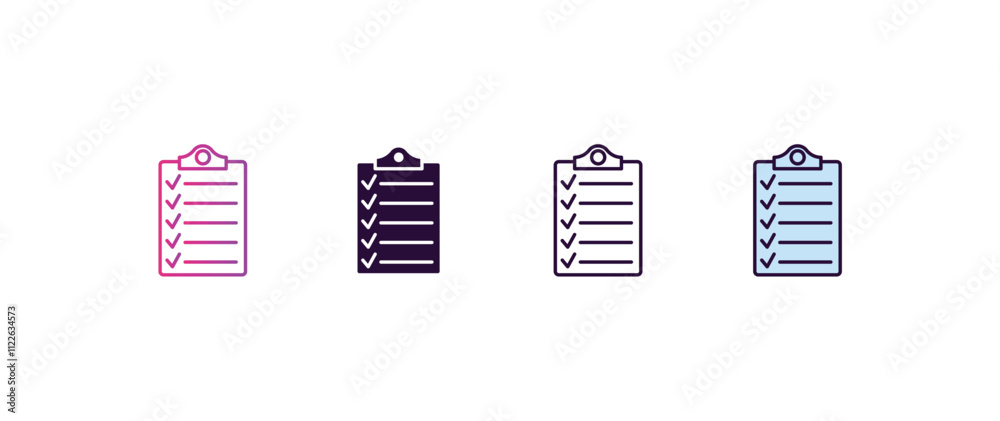 Poster check list gradient, line, filled, colored icon. editable vector from ai and tech concept. four diff