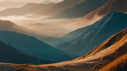 The background has soft, neutral tones with white and beige tones. Blue and gold tones