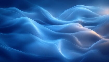 Obraz premium Abstract Blue Waves Digital Art Design