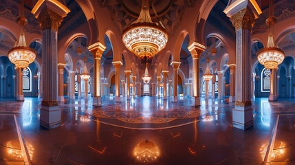 Obraz premium Masjid panorama with the eid al adha theme