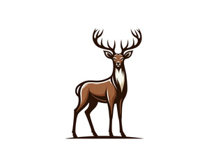 Obraz premium Deer logo design icon vector illustration