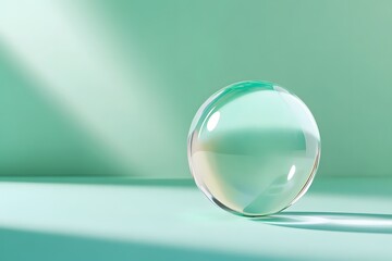 A cute water droplet, with a translucent material and a simple background, in a 3D style
