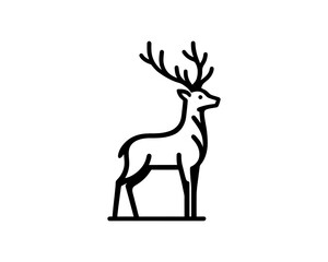 Deer logo design vector template. Deer icon symbol vector illustration. Deer silhouette logo black and white.