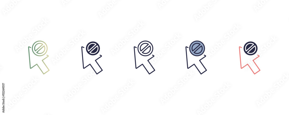 Poster move content gradient, line, filled, colored icon. editable vector from user interface concept. four