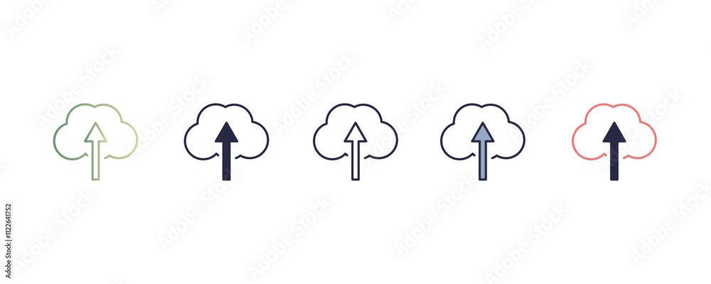 Poster size gradient, line, filled, colored icon. editable vector from user interface concept. four differe
