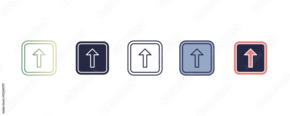 Poster back arrow gradient, line, filled, colored icon. editable vector from user interface concept. four d