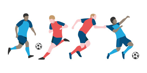 Flat Design Concept of Kids Playing Football