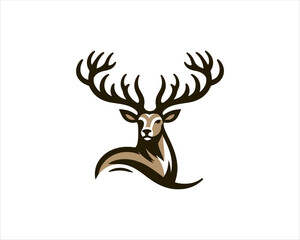 Deer logo design icon vector illustration