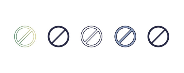 forbidden sign gradient, line, filled, colored icon. editable vector from traffic signs concept. four different style forbidden sign icon isolated on white background