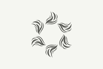 Abstract round leaves logo vector 