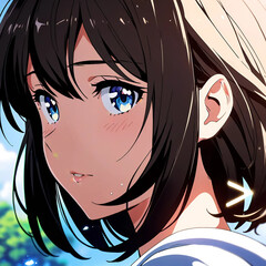 Stressful girl face illustration, emotional expression artwork, stressed female character 