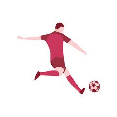Flat Design Illustration of Soccer Player