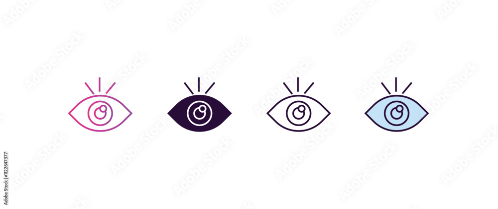 Poster visibility gradient, line, filled, colored icon. editable vector from programming concept. four diff