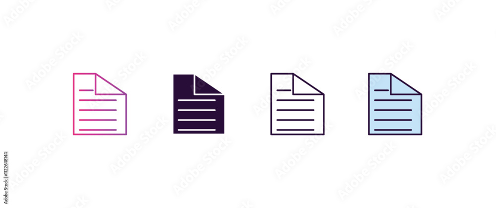 Poster page gradient, line, filled, colored icon. editable vector from programming concept. four different 
