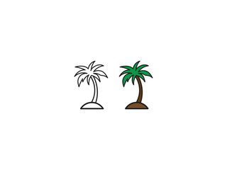 Palm Tree Clip Vector Illustration, Palm tree logo design, beach, holiday