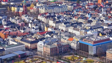Obraz premium Beautiful city from top view in winter season . 