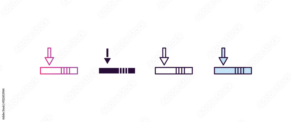 Poster window scrolling left gradient, line, filled, colored icon. editable vector from education concept. 