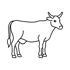 Fototapeta premium Cow Outline Vector - Farm Animal Illustration