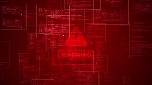 Warning system hacked alert System Error Security ,Hacking Alert. Cyber security System hack security breach computer warning message attack, cyber security, malware, crime attack. cyber space 3D 4K