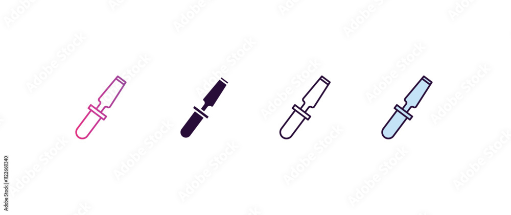 Aufkleber chisel gradient, line, filled, colored icon. editable vector from construction concept. four differe