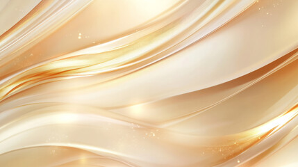 Obraz premium An abstract background with warm, radiant tones of gold, cream, soft beige shimmering metallic textures smooth transitions soft brush strokes fluid wave patterns for a luxurious, motivational vibe.