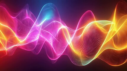 Fototapeta premium Translating emotional frequencies into vibrant wave visualizations in digital art environmentsa journey through feelings and colors