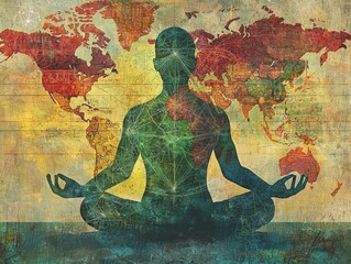 Fototapeta premium Exploring global wellnessinterconnected health and human experience in a holistic environment
