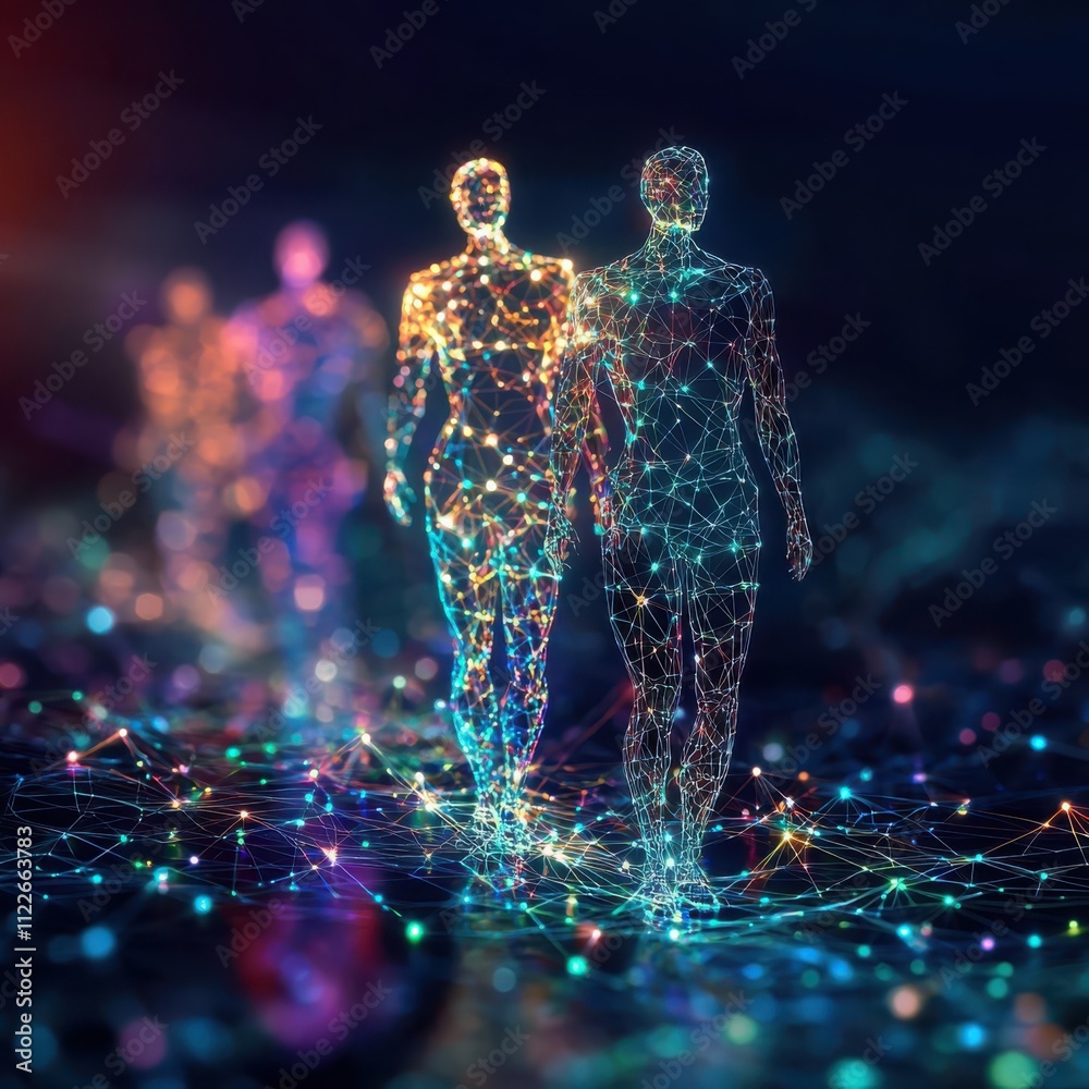 Poster exploring human connection through digital networks in an abstract environmenta viewpoint on connect