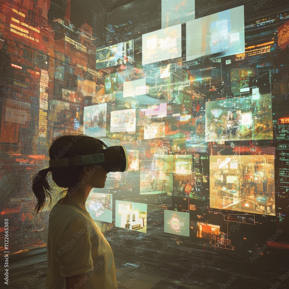 Poster exploring parallel reality navigation systems in virtual environmentssimultaneous life experiences f