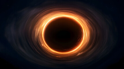 Naklejka premium glowing black hole surrounded by swirling cosmic energy, showcasing beauty of space. This captivating image evokes sense of wonder and mystery in universe