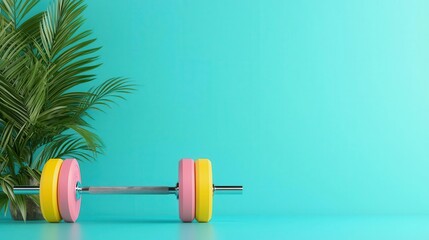 Balanced workout advice, exciting gym backdrop, 3D illustration