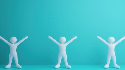 Avoid sedentary lifestyle, action poses, 3D illustration