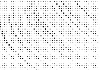 Naklejka premium Abstract halftone wave dotted background. Halftone grunge pattern with square. Vector halftone modern pop art twisted texture for poster, cover, business card, postcard, art label layout, sticker.